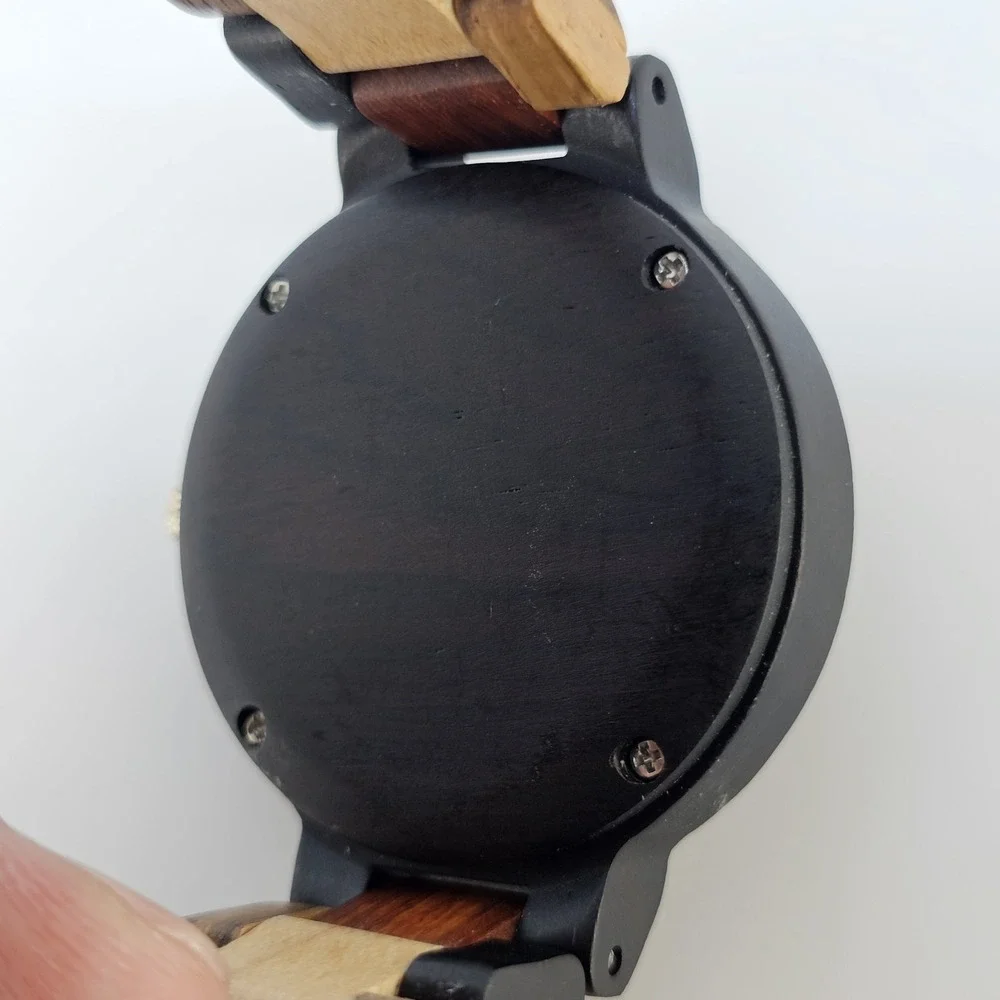 Men's Analog Wood Watch 40MM Multicolor Dial Bracelet Band 7